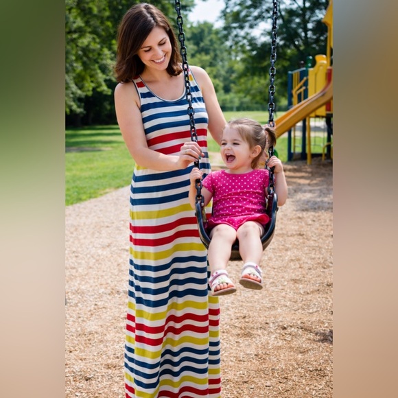 RACHEL Rachel Roy Striped Print Scoop Neck Sleeveless Maxi Dress ( XL ) NWT $109 - Picture 11 of 13